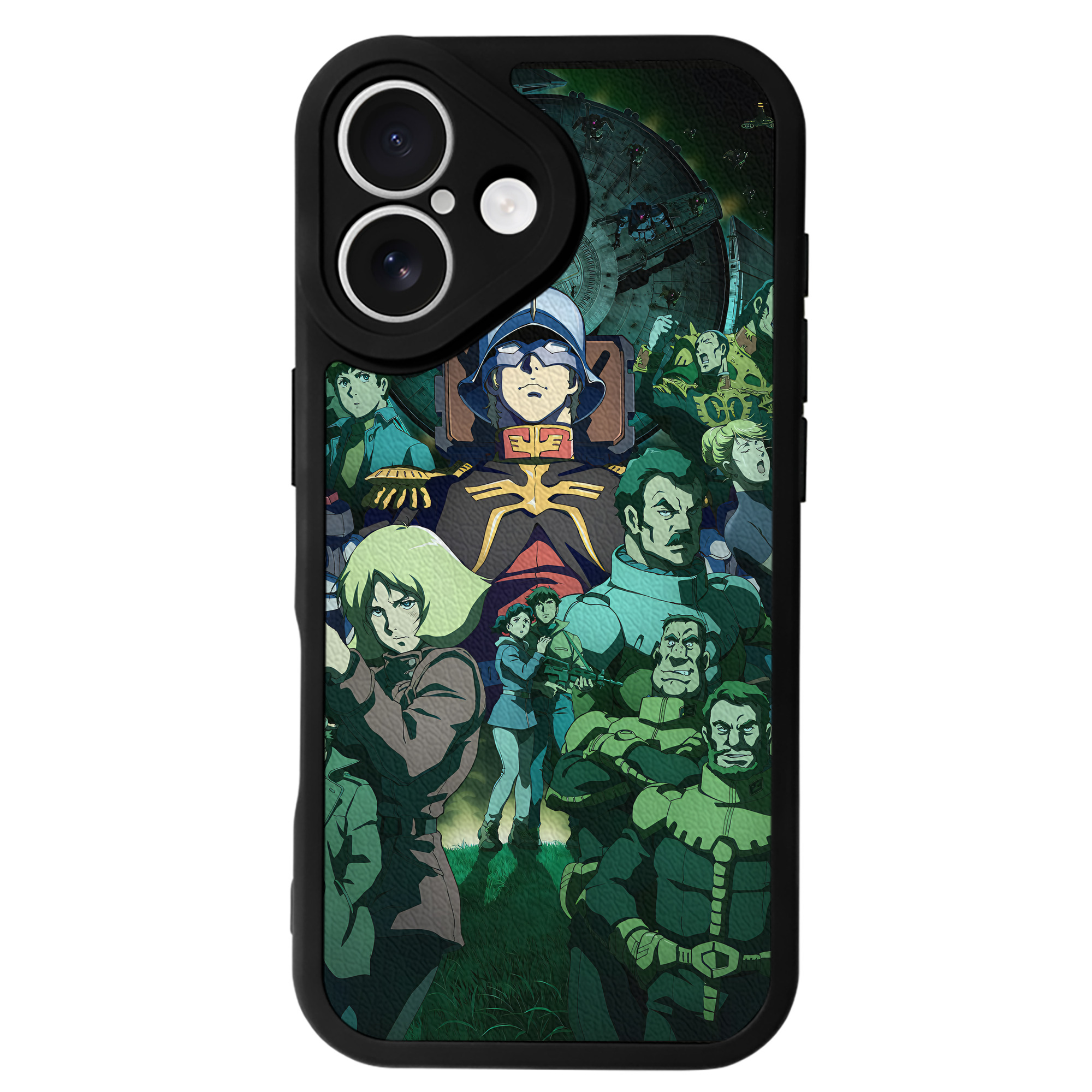 （画像用） 機動戦士ガンダム Mobile Suit Gundam 【iPhone 16シリーズ対応】シリコンスマホケース（レザー調） 材質：シリコン